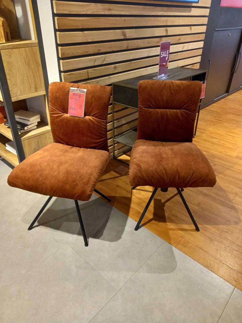 Musterring Stuhl 2er-Set HELMOND ca. B55 H88 T62 cm in Stoff 1 Adore 126 copper von Musterring
