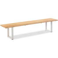 Niehoff Solid Bank Aluminium/Teak Massivholz Profilkurve Ivory/Holzfarben von Musterring