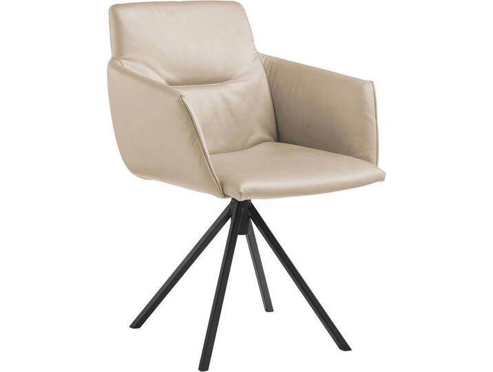 Polsterstuhl MUSTERRING JustB SP500 , beige (desert), drehbar inkl. Rückholfeder, Stühle, mit Armlehne, wahlweise mit Drehfunktion, Stativgestell in schwarz von Musterring