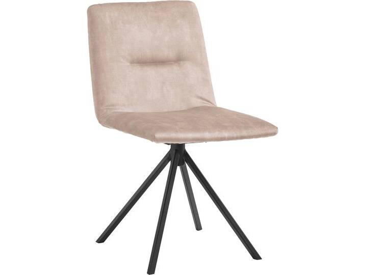 Polsterstuhl MUSTERRING JustB SP500 , beige (oyster), , Veloursstoff, drehbar + Hartfaserplatte, Stühle, ohne Armlehne, wahlweise mit Drehfunktion, Stativgestell in schwarz von Musterring