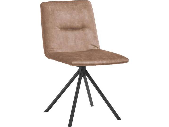 Polsterstuhl MUSTERRING JustB SP500 , beige (sand), , Veloursstoff, nicht drehbar + Hartfaserplatte, Stühle, ohne Armlehne, wahlweise mit Drehfunktion, Stativgestell in schwarz von Musterring