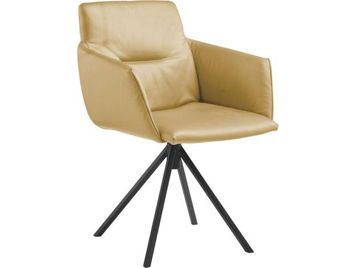 Polsterstuhl MUSTERRING JustB SP500 , gelb (lemon), drehbar, Stühle, mit Armlehne, wahlweise mit Drehfunktion, Stativgestell in schwarz von Musterring