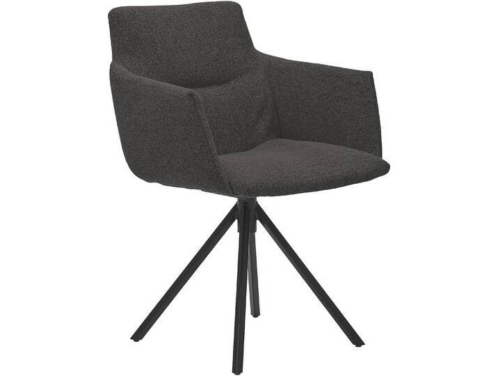 Polsterstuhl MUSTERRING JustB SP500 , grau (anthrazit), nicht drehbar, Stühle, mit Armlehne, wahlweise mit Drehfunktion, Stativgestell in schwarz von Musterring