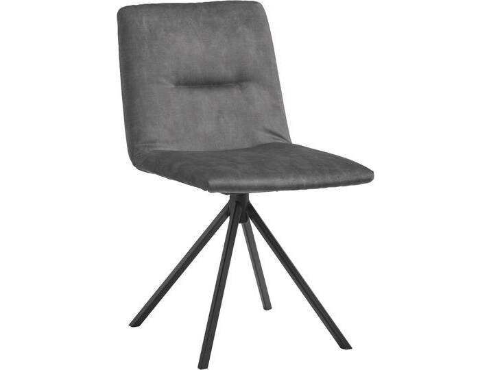 Polsterstuhl MUSTERRING JustB SP500 , grau (dolphin), , Veloursstoff, nicht drehbar + Hartfaserplatte, Stühle, ohne Armlehne, wahlweise mit Drehfunktion, Stativgestell in schwarz von Musterring