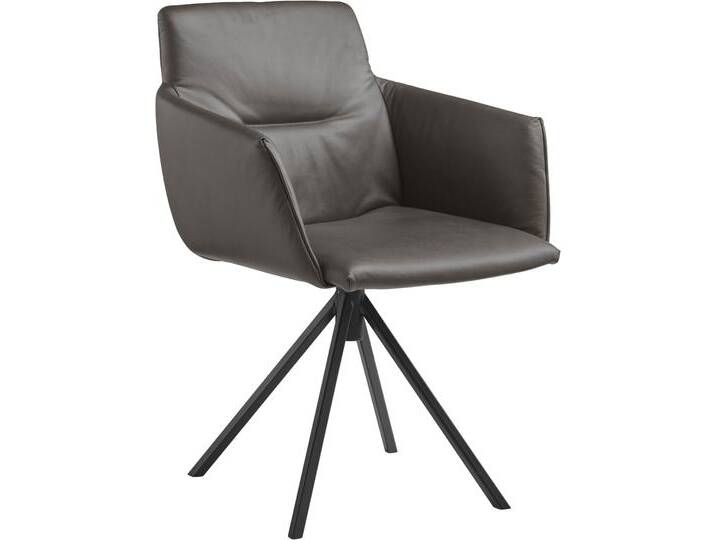 Polsterstuhl MUSTERRING JustB SP500 , grau (graphite), drehbar, Stühle, mit Armlehne, wahlweise mit Drehfunktion, Stativgestell in schwarz von Musterring