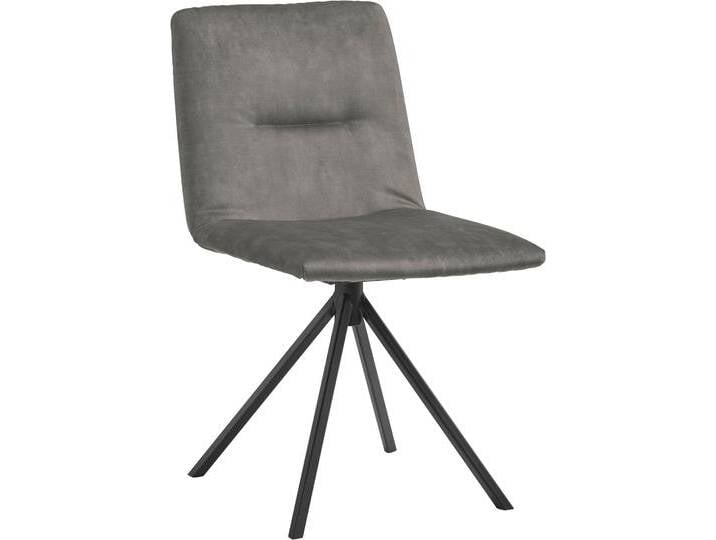 Polsterstuhl MUSTERRING JustB SP500 , grau (steel), , Veloursstoff, drehbar inkl. Rückholfeder + Hartfaserplatte, Stühle, ohne Armlehne, wahlweise mit Drehfunktion, Stativgestell in schwarz von Musterring