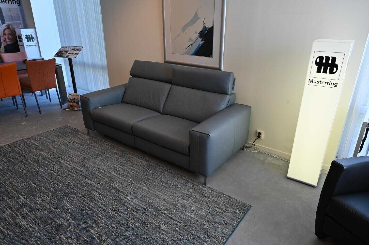 Relaxsofa MR1300 Leder Vivre Grau mit beidseitiger Relaxfunktion von Musterring