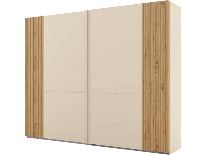 Schwebetürenschrank MUSTERRING Isabelle , beige (champagner, dekor), B:296,3cm H:236cm T:67cm, Hartfaserplatte, Holzwerkstoff, Schränke, Türen mit Lamellenoptik, verschiedene Größen und Farben, Höhe 236cm von Musterring