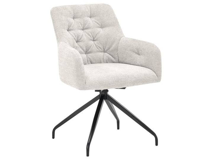 SetOne by Musterring ARMLEHNSTUHL, Creme, Schwarz, Metall, Kunststoff, Stativgestell, 60.5x85x64 cm, Stoffauswahl, Sitzfläche 360° drehbar, inklusive von Musterring