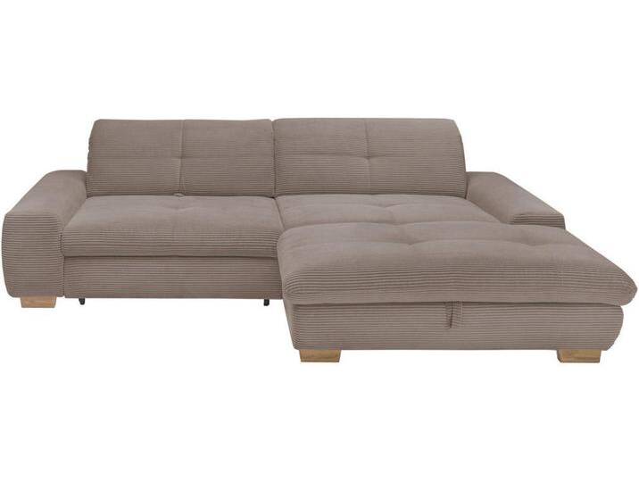 SetOne by Musterring ECKSOFA, Greige, Eiche, massiv, 2-Sitzer, L-Form, Ottomane rechts, 276x198 cm, Bettkasten erhältlich, Fußauswahl, Lederauswahl, von Musterring