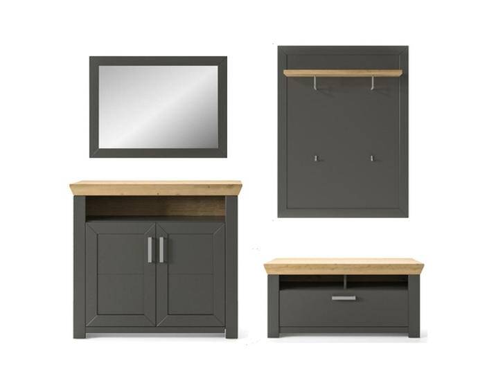 SetOne by Musterring GARDEROBE, Graphit, Eiche, 4-teilig, 225x201x51.2 cm, Garderobe, Garderoben-Sets & Serien, Garderoben-Sets von Musterring