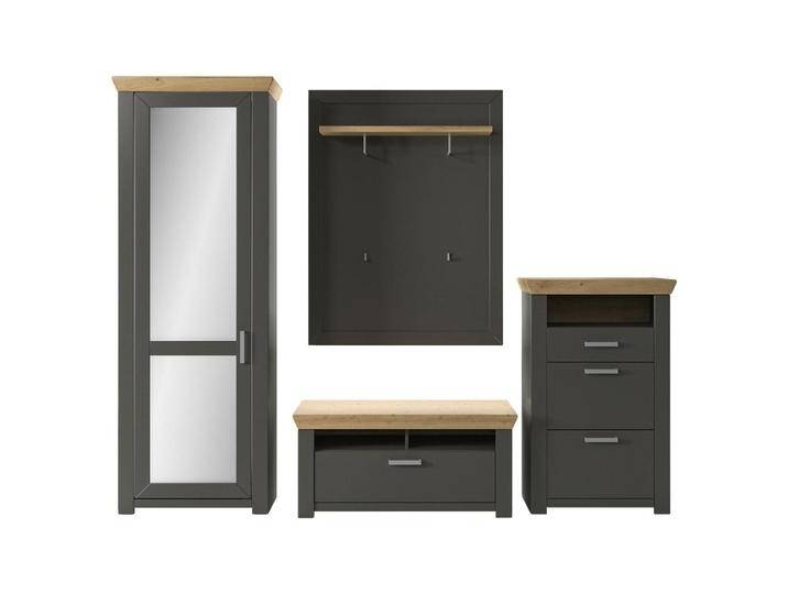 SetOne by Musterring GARDEROBE, Graphit, Eiche, 4-teilig, 275x206.6x51.2 cm, Garderobe, Garderoben-Sets & Serien, Garderoben-Sets von Musterring