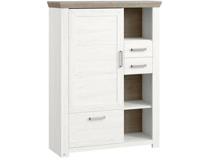 SetOne by Musterring HIGHBOARD, Weiß, Eiche, Metall, 2 Fächer, 3 Schubladen, 104.5x142.6x42.2 cm, Beimöbel erhältlich, Wohnzimmer, Kommoden & SetOne by Musterring HIGHBOARD, Weiß, Eiche, Metall, 2 Fächer, 3 Schubladen, 104.5x142.6x42.2 cm, Beimöbel erhältlich, Wohnzimmer, Kommoden & von Musterring