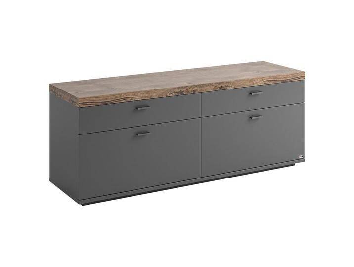 SetOne by Musterring LOWBOARD, Grau, Eiche, Metall, 4 Schubladen, 150.1x58.7x43.8 cm, Wohnzimmer, Wohnwände, Lowboards von Musterring