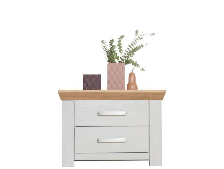 SetOne by Musterring NACHTSCHRANK, Weiß, Eiche Artisan, Metall, 2 Schubladen, 65x55x42 cm, Schlafzimmer, Nachttische von Musterring