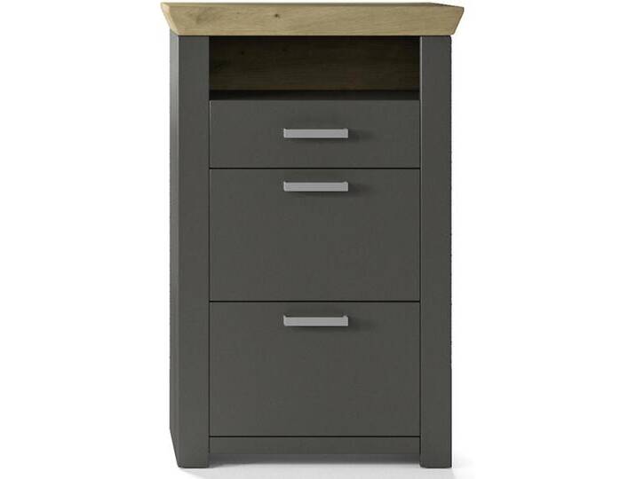 SetOne by Musterring SCHUHSCHRANK, Graphit, Eiche, Metall, 4 Fächer, 1 Schubladen, 74.5x108.2x42.2 cm, individuell planbar, Garderobe, SetOne by Musterring SCHUHSCHRANK, Graphit, Eiche, Metall, 4 Fächer, 1 Schubladen, 74.5x108.2x42.2 cm, individuell planbar, Garderobe, von Musterring