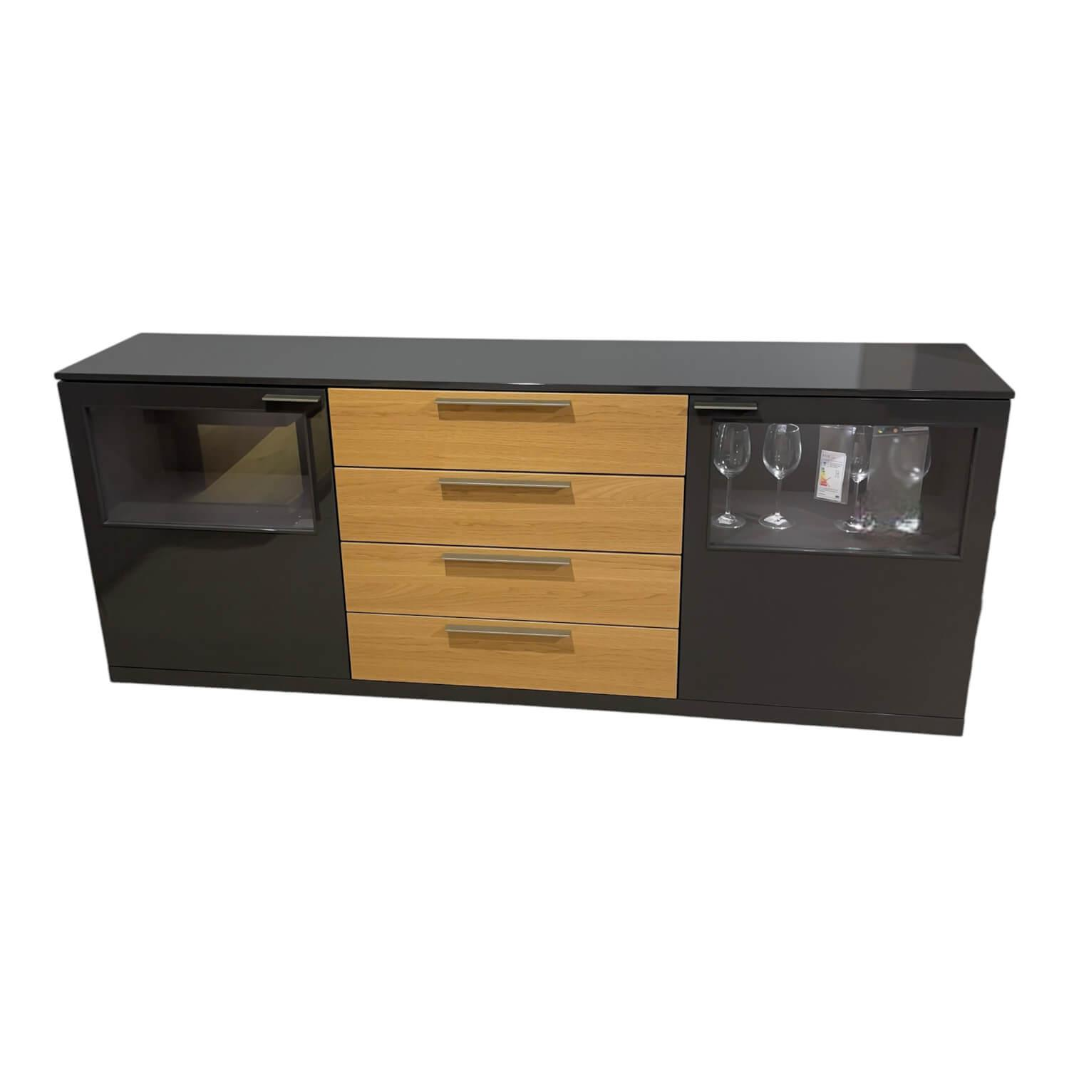 Sideboard Kara 61851 Lack Graphit Anthrazit Hochglanz Front Mit LED Beleuchtung von Musterring