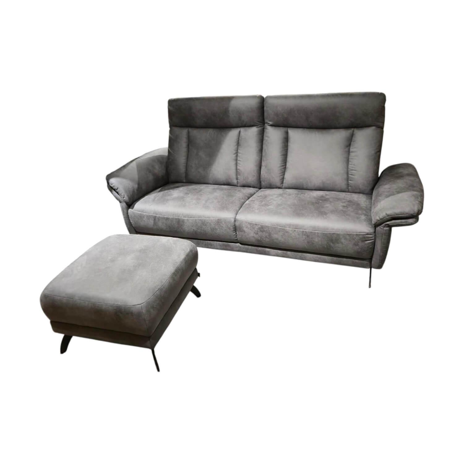 Sofa MR 300 Stoff Savanna Grey Grau Metallkufe 447 Schwarz Matt Inklusive Kopfte... von Musterring
