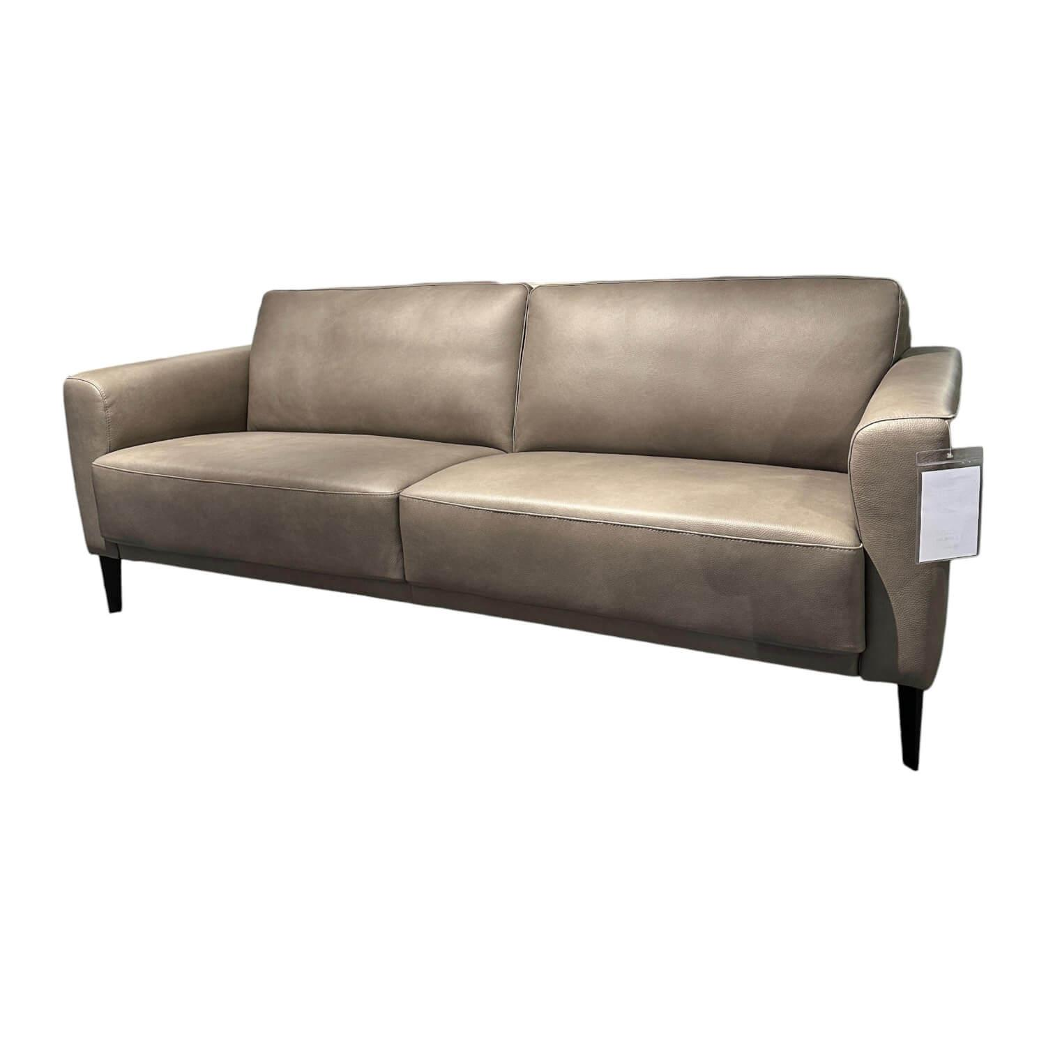 Sofa Mr 6500 Bezug Nappaleder Solid Elefant Grau Füße Aluminium Schwarz Matt von Musterring