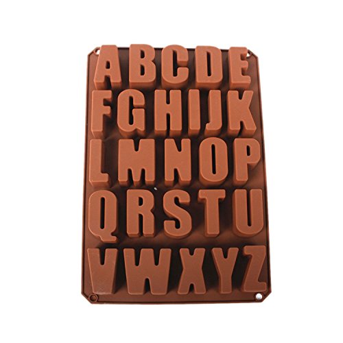 Musuntas 26 Englische Buchstaben Schokoladenformen Silikon Seifenform Kerzenformen Kueche Baking Niedliche spielzeug Silikonform Fondant Schokoladenform 34 * 22.5 * 2.5CM von Musuntas