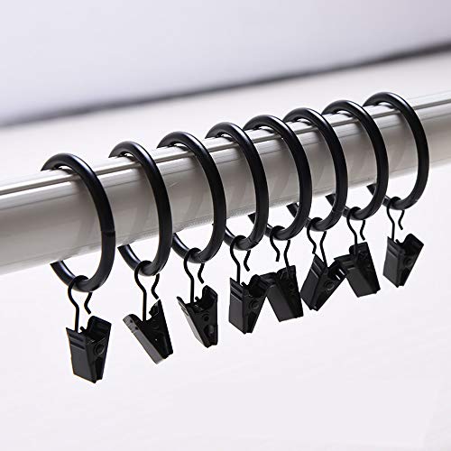 Musuntas 30 Stück Gardinenclips Clips für Vorhänge mit 35 mm Durchmesser Multizweck Schwarz von Musuntas