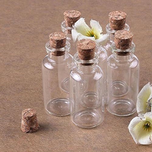 Musuntas® 8 x 10ml Mini Glasflasche mit Korken Kleine Glasflasche Mini Flasche mit Korkverschluss 22x50mm von Musuntas