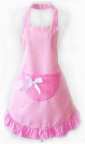 Musuntas Fashion Dots Muster Sleeveless Halter-Neck Style Baumwolle Tuch Schürze Küche Schürze pink Musuntas Fashion Dots Muster Sleeveless Halter-Neck Style Baumwolle Tuch Schürze Küche Schürze pink von Musuntas