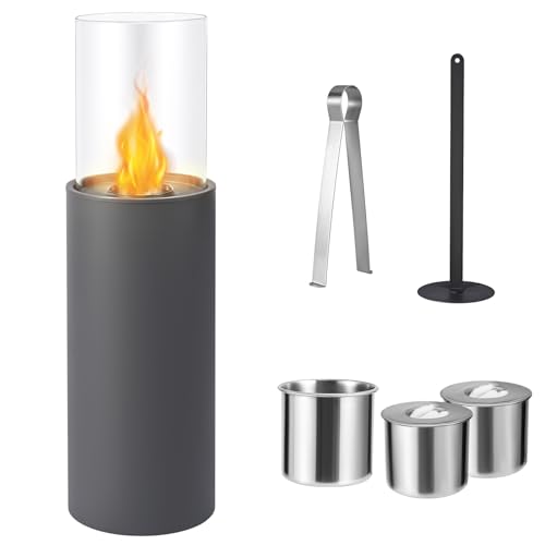 MusyVocay Freistehender Bio-Ethanol Stand-Kamin Runder für Indoor und Outdoor Bioethanolkamin Tischofen Wärmend mit über 4h Brenndauer, Sicherheit Bodenkamin, Wohnzimmer Terrasse Garten, Grau MusyVocay Freistehender Bio-Ethanol Stand-Kamin Runder für Indoor und Outdoor Bioethanolkamin Tischofen Wärmend mit über 4h Brenndauer, Sicherheit Bodenkamin, Wohnzimmer Terrasse Garten, Grau von MusyVocay