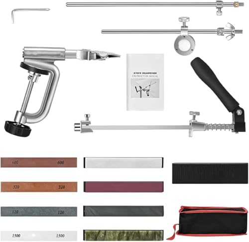 MusyVocay Professionelle Hand-Messerschärfer 8 Schleifsteine, Messerschärfer mit 360° drehbarem Design für Haushaltsküche, Schleifen von Präzisionsteilen von MusyVocay