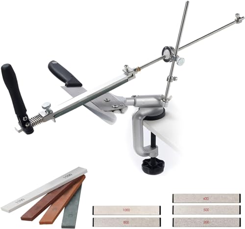 MusyVocay Professionelle Hand-Messerschärfer 9 Schleifsteine, Messerschärfer mit 360° drehbarem Design für Haushaltsküche, Schleifen von Präzisionsteilen von MusyVocay
