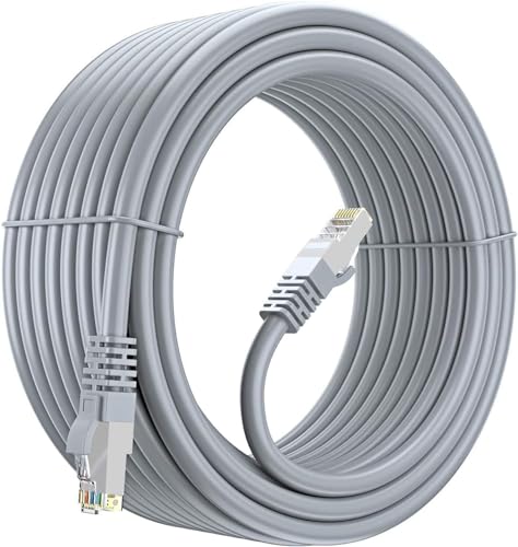 MutecPower CAT5E Patchkabel 20m - FTP - Ethernet Netzwerkkabel/Ethernet Kabel - mit RJ-45 Stecker - Grau - CCA - 20 Meter von MutecPower