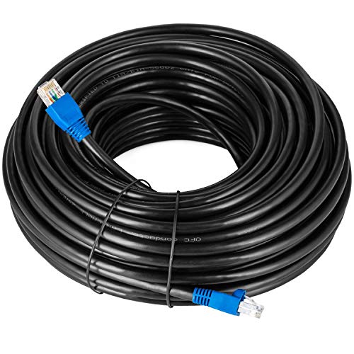 MutecPower CAT5E Patchkabel 30m Außen Verwendung wasserdicht - UTP - Direct Burial Ethernet Netzwerkkabel/Ethernet Kabel - CCA - mit RJ-45 Stecker - Schwarz 30 Meter von MutecPower