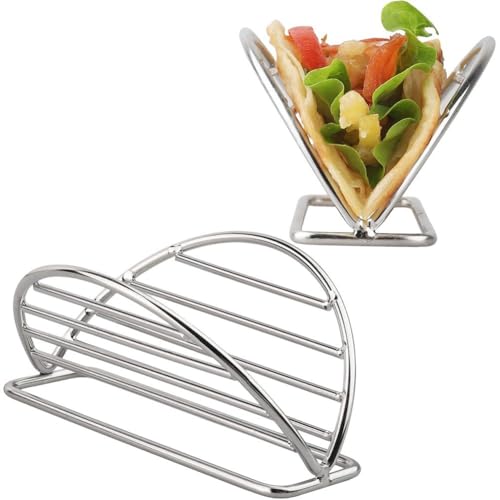 2 Stück Taco-Halter, Edelstahl-Taco-ständer, Soft- Oder Hartschalen-Taco-Regal Für Taco-bar, Burritos- Und Tortillas-Halter Für Küchenrestaurants 2 Stück Taco-Halter, Edelstahl-Taco-ständer, Soft- Oder Hartschalen-Taco-Regal Für Taco-bar, Burritos- Und Tortillas-Halter Für Küchenrestaurants von Muteitt