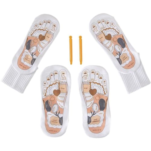 2sets Massage Stick Reflexzonenmassage Socken Wiederverwendbare Fuß Schmerzen Relief Fuß Druck Punkt Socken Massage Werkzeug Entlasten Müde Füße von Muteitt