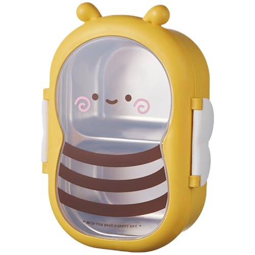 Bento-Lunchbox Für Kinder, Niedliche Biene, Bento-Box, Edelstahl, Snackbox, Geteilter Lebensmittelbehälter Für Kinder, Studenten, Outdoor, Camping, Picknick von Muteitt