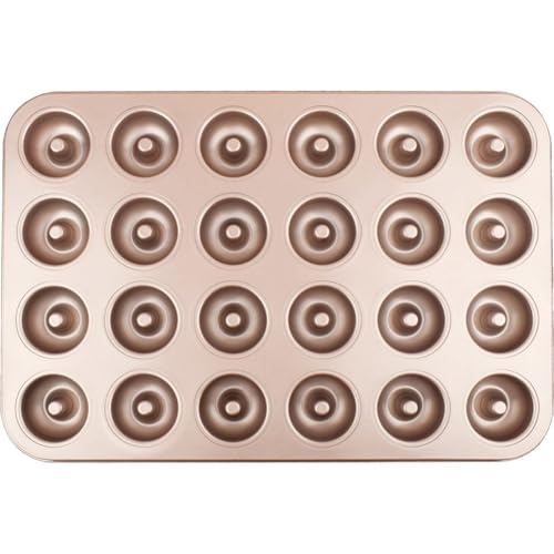 Donut-backformen, Antihaftbeschichtete Donut-pfannen 24 Mulden, Mini-Donut-Form Aus Karbonstahl, Donut-backblech, Bagels-Form, Kuchen-backform von Muteitt