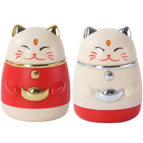 Muteitt 2 Stück Zahnstocherhalter, Spender, Glückliche Katze, Zahnstocherbox, Zahnstocherspender, Zahnstocher-Organizer Für Zuhause, Küche, Zahnstocher-aufbewahrung von Muteitt