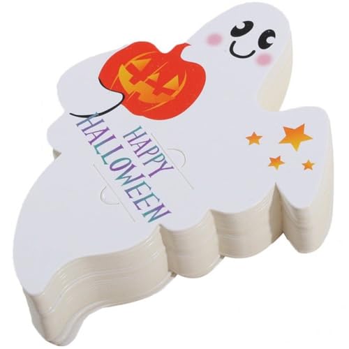 Muteitt 50 Stück Halloween-Lollipop-papierkarten, Halloween-kürbis-Geist-Papier-süßigkeitshalter, Süßigkeitenverpackungsdekorationen Für Halloween-partyzubehör von Muteitt