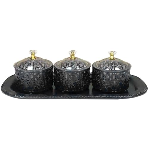 Muteitt Arabisches Snack-servierplatten-Set Aus Dem Nahen Osten, Ramadan-serviertablett 3 Dosen, Eid-Party-serviertabletts Für Süßigkeiten, Snacks, Nüsse von Muteitt