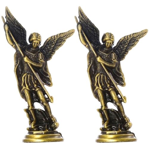 Muteitt St. Michael Miguel Erzengel Statue Heiliger Erzengel Michael Besiegte Satan Figuren, Religiöse Sammlerskulptur, Christlich-katholische Figuren von Muteitt