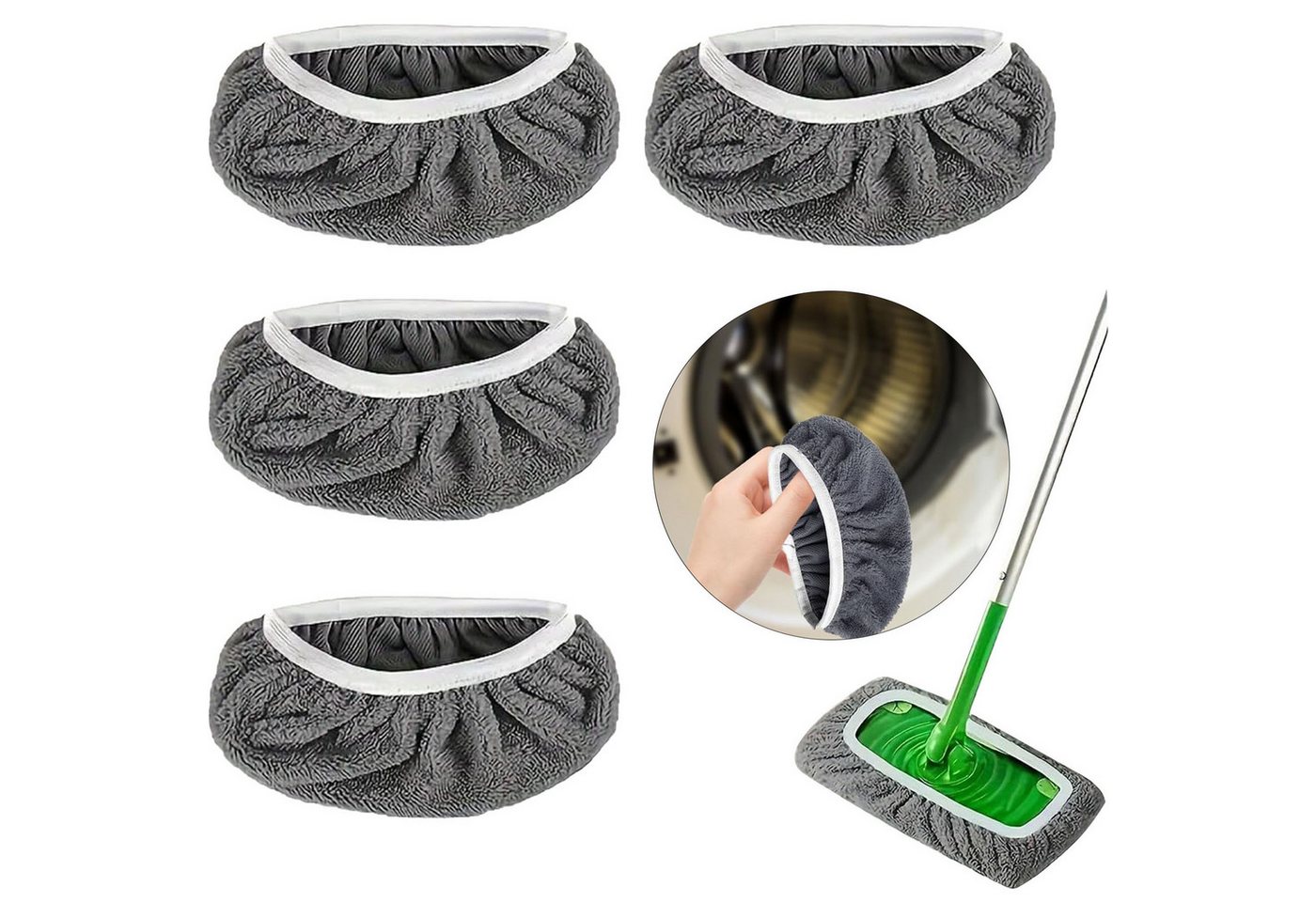 Mutig 4 Stück Wischmopp Bezug Ersatz,Waschbare für Swiffer Sweeper Mop Moppaufsatz (4 Stück, Für Haushalt Wohnung Hotel Auto Bodenreinigung,25.4x11.5CM, Waschbare,Vorteilspaket,Wiederverwendbare,Vielseitige Anwendung) Mutig 4 Stück Wischmopp Bezug Ersatz,Waschbare für Swiffer Sweeper Mop Moppaufsatz (4 Stück, Für Haushalt Wohnung Hotel Auto Bodenreinigung,25.4x11.5CM, Waschbare,Vorteilspaket,Wiederverwendbare,Vielseitige Anwendung) von Mutig
