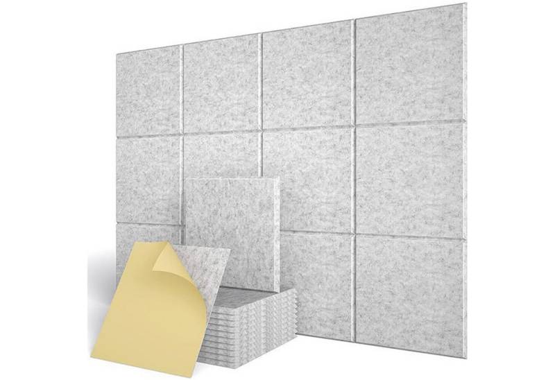 Mutig Akustikplatte 12 Stück Akustikplatten selbstklebend, Schallabsorber & Schallschutz, (hochdichte Wandpaneele zur Schalldämmung und Wanddekoration, für Wohnzimmer, Kinderzimmer, Büro, Studio, Gaming, Wand, Decke, Tür), 30x30x1cm von Mutig