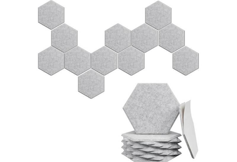 Mutig Akustikplatte Akustikplatte 12 Stück Hexagon Akustikpaneele Selbstklebend, (Akustikschaumstoff Schalldämmung, Hohe Dichte Schallschutzplatte), Akustik Absorber Akustikpanel für Wand Decke vom Studio Büro von Mutig