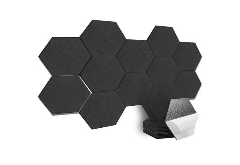 Mutig Akustikplatte Akustikplatte 12 Stück Selbstklebend Akustik Panel, (Hohe Dichte Schallschutz Wand für Wanddekoration, Schalldämmung,Akustische Behandlung Schallschutzplatten), 30×26×0.9cm von Mutig
