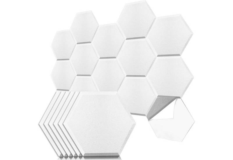 Mutig Akustikplatte Akustikplatte Hexagon Akustikplatten Selbstklebend 12 Stück, (30×26×0.9cm, Schallabsorber Schallschutz), Hohe Dichte Schallschutz Wand für die Wand Decke Tür vom Studio Büro von Mutig
