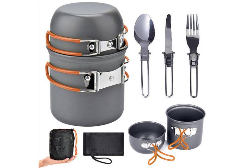 Mutig Geschirr-Set Camping Kochgeschirr Set, Topf Outdoor mit Faltbarer Messer Gabel, 2 Personen, Ungiftig, geruchlos, hohe Härte und umweltfreundlich Mutig Geschirr-Set Camping Kochgeschirr Set, Topf Outdoor mit Faltbarer Messer Gabel, 2 Personen, Ungiftig, geruchlos, hohe Härte und umweltfreundlich von Mutig