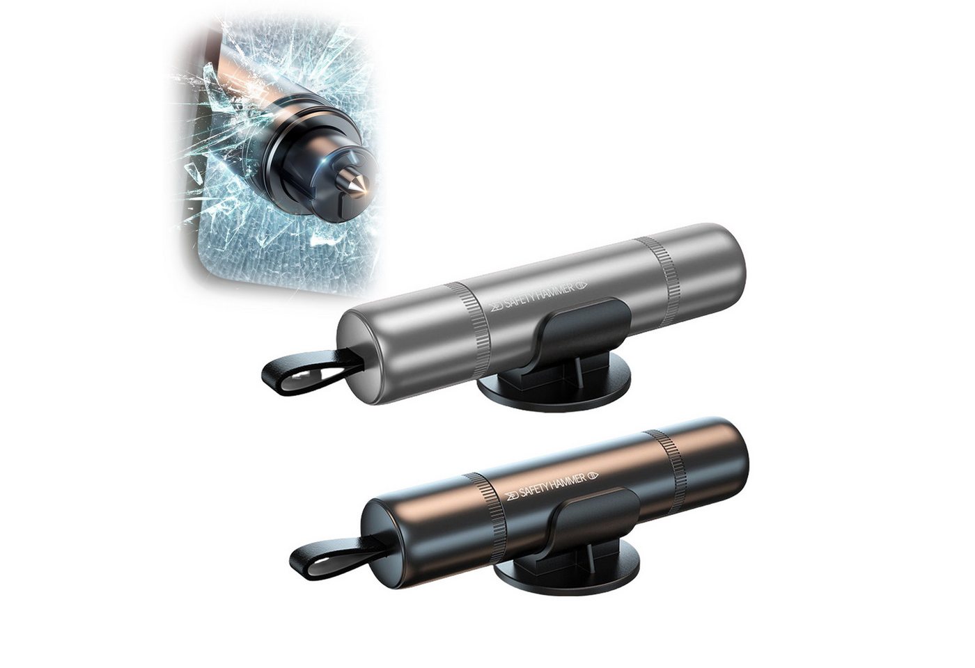 Mutig Hammer 2 in 1 Gurtschneider Notfallhammer (2 Stück Auto Sicherheitshammer, Emergency Cartool, Glasbrecher Auto Essentials), Notfallhammer Auto für Auto und Bus von Mutig