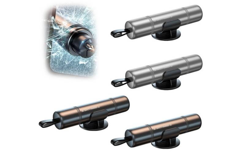Mutig Hammer 4 Stück Notfallhammer Sicherheitshammer mit Gurtschneider (2-in-1 Auto Glasbrecher, 4-St., Multifunktion Sicherheit Zubehör), für Auto Bus LKW von Mutig