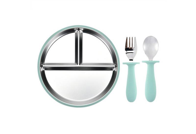 Mutig Kindergeschirr-Set 3 Stück Edelstahl Baby Teller mit Silikon Saugnapf mit Löffeln&Gabeln, 1 Personen, Spülmaschinenfest & BPA Frei mit Unterteilung,Für Kinder geeignet Mutig Kindergeschirr-Set 3 Stück Edelstahl Baby Teller mit Silikon Saugnapf mit Löffeln&Gabeln, 1 Personen, Spülmaschinenfest & BPA Frei mit Unterteilung,Für Kinder geeignet von Mutig