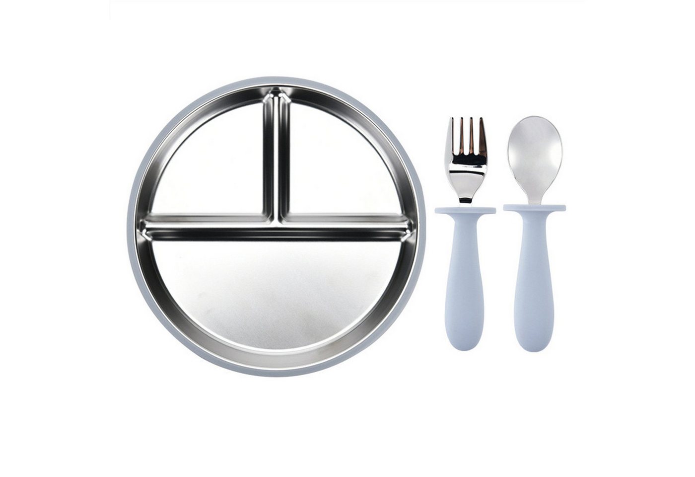 Mutig Kindergeschirr-Set 3 Stück Edelstahl Baby Teller mit Silikon Saugnapf mit Löffeln&Gabeln, 1 Personen, Spülmaschinenfest & BPA Frei mit Unterteilung,Für Kinder geeignet Mutig Kindergeschirr-Set 3 Stück Edelstahl Baby Teller mit Silikon Saugnapf mit Löffeln&Gabeln, 1 Personen, Spülmaschinenfest & BPA Frei mit Unterteilung,Für Kinder geeignet von Mutig